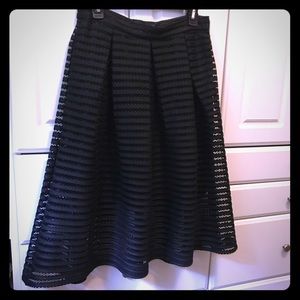 NY&C black stripe cage skirt